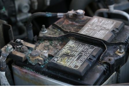 Corroded battery